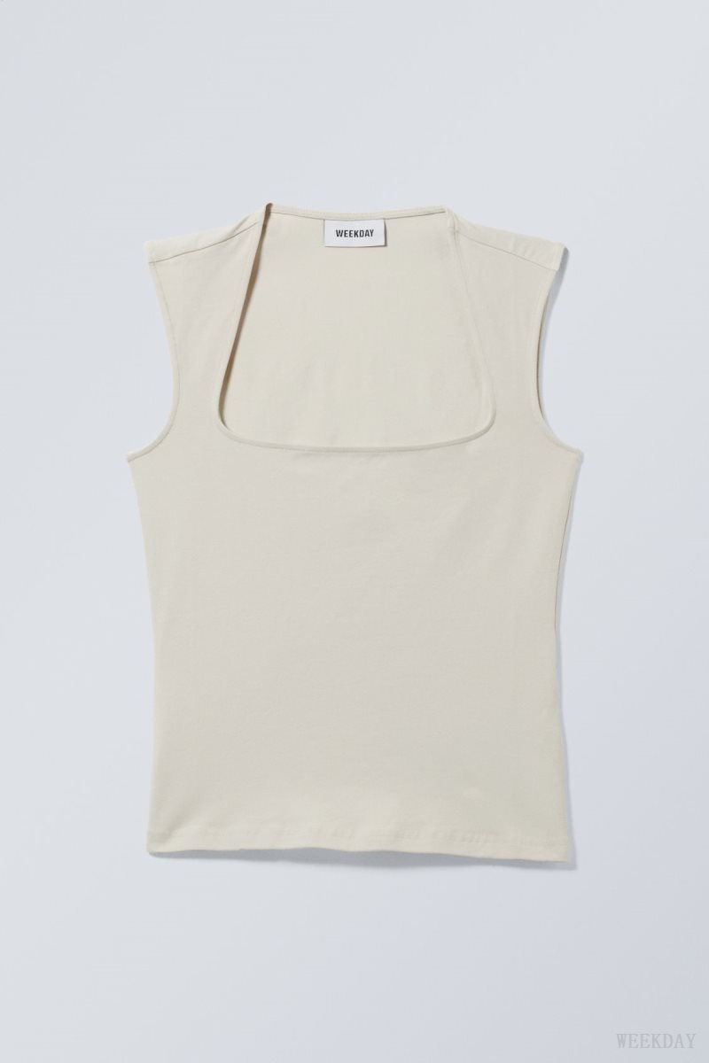 Beige Weekday Esti Tank Top | ZUYI1160