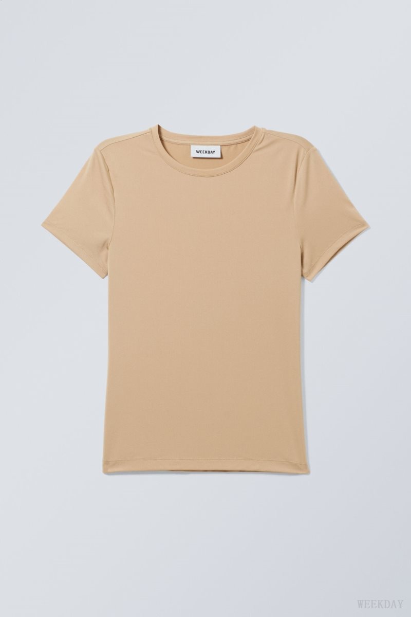 Beige Weekday Fine T-shirt | HFGM7998