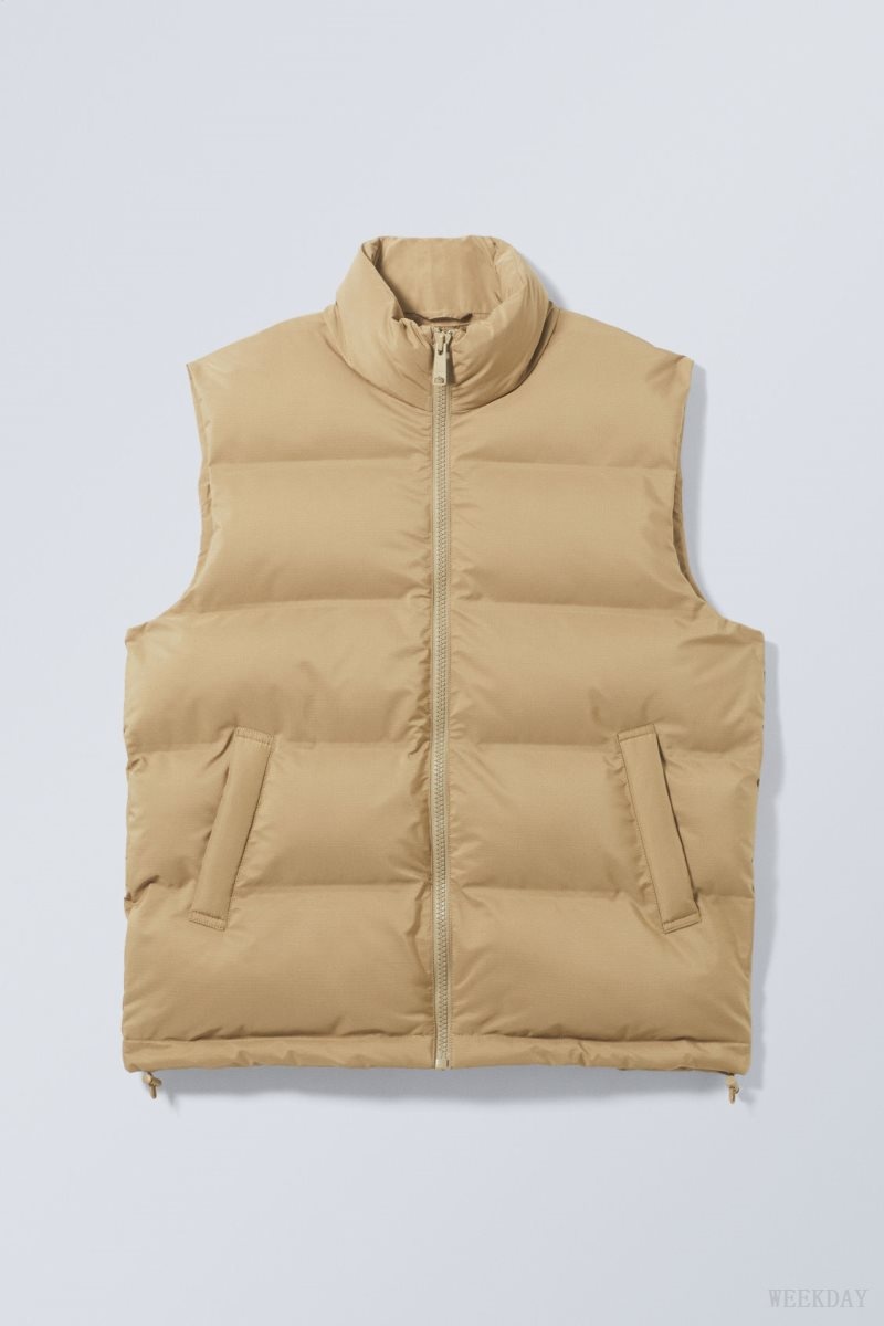 Beige Weekday Kip Puffer Vest | FTXW5254