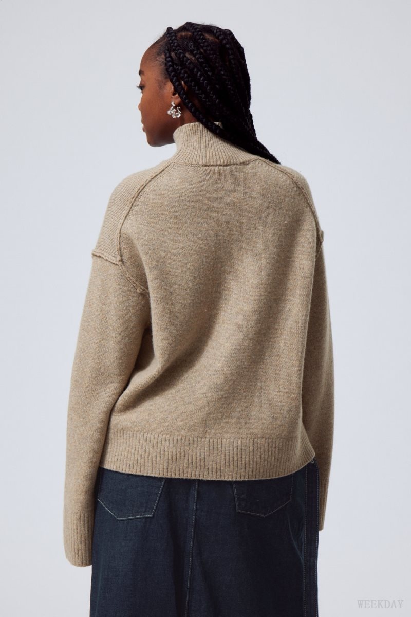 Beige Weekday Maggie Wool Turtleneck | FRGZ0965