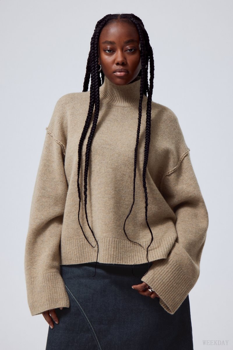 Beige Weekday Maggie Wool Turtleneck | FRGZ0965