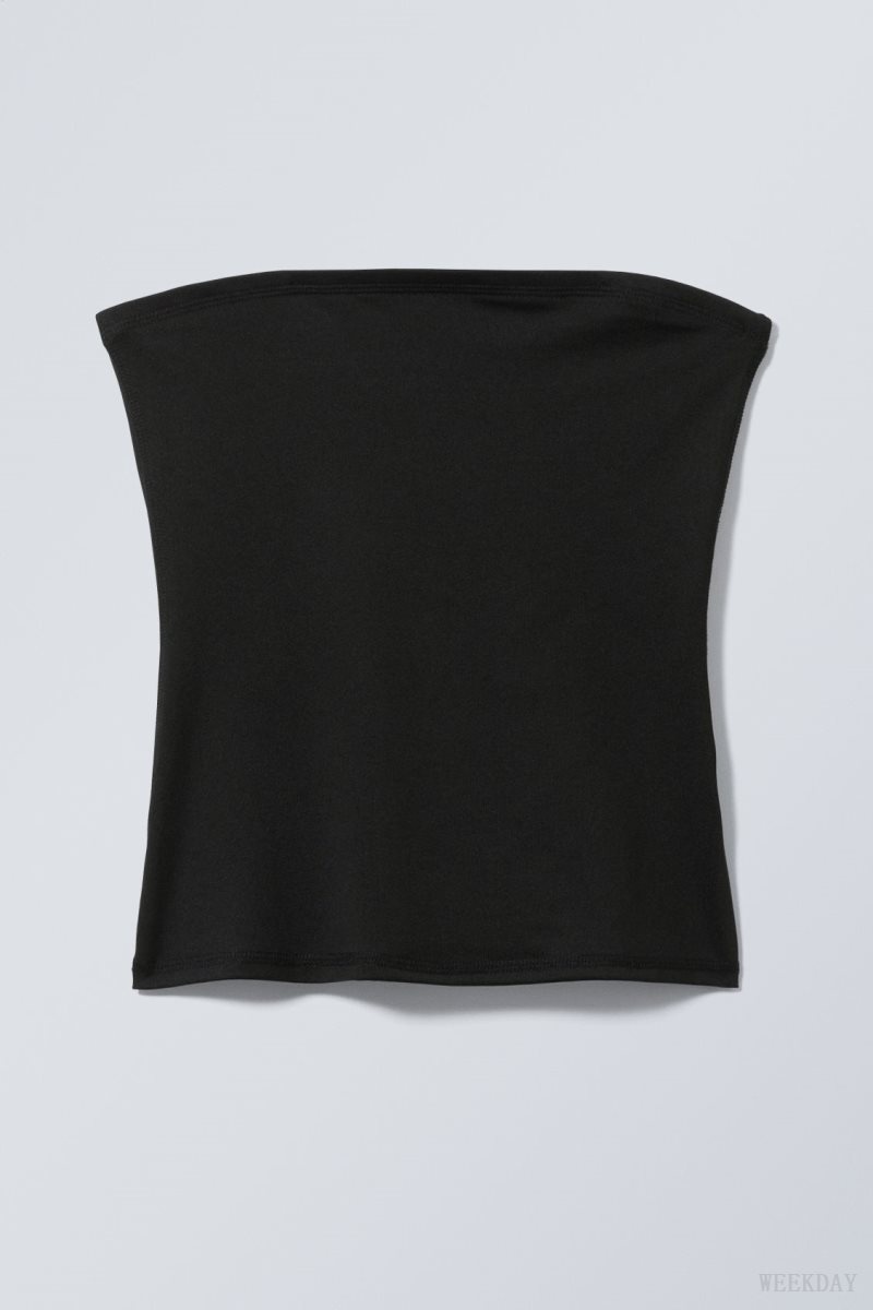 Black Weekday Act Tube Top | CSSA0046