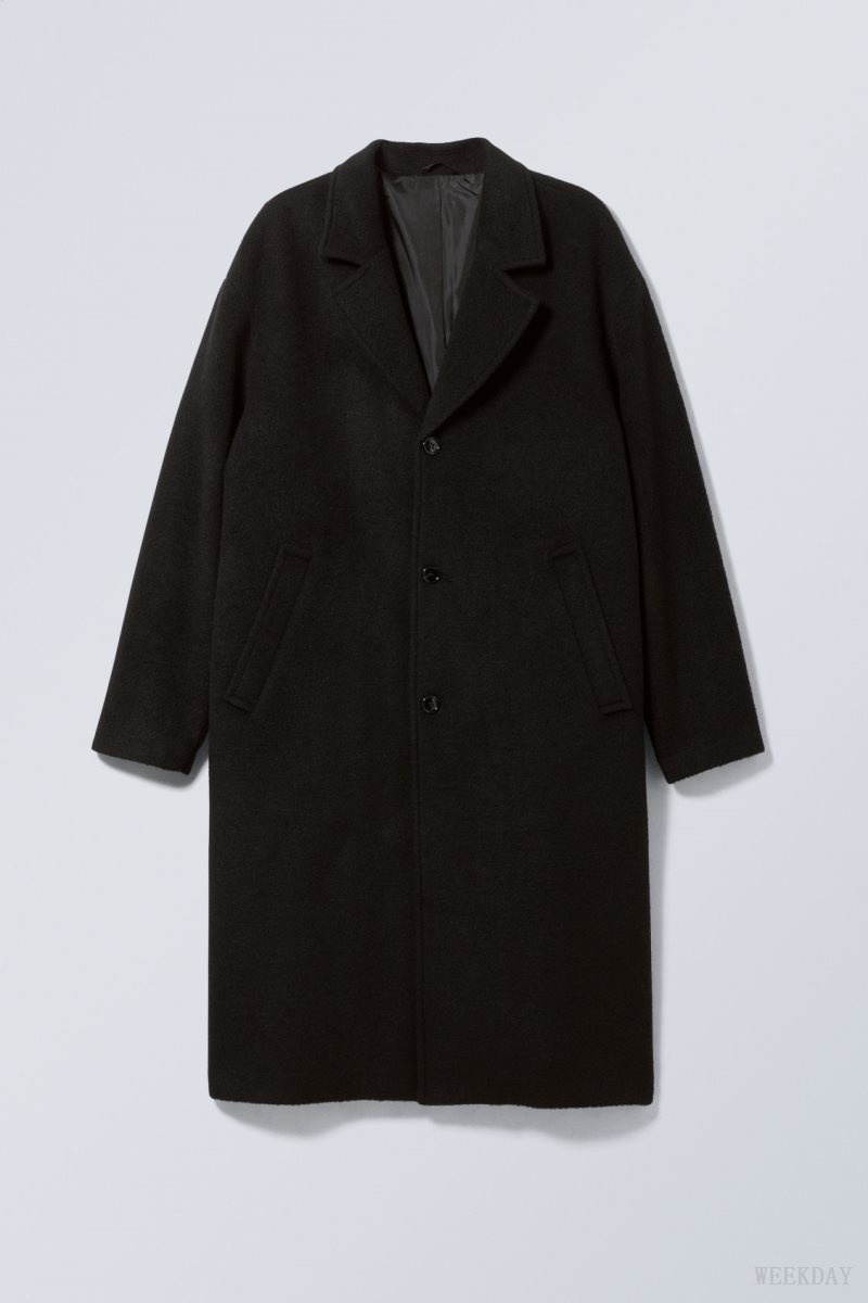 Black Weekday Albin Wool Coat | APRS5331