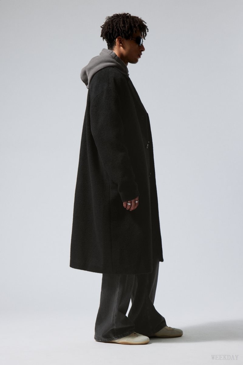 Black Weekday Albin Wool Coat | APRS5331