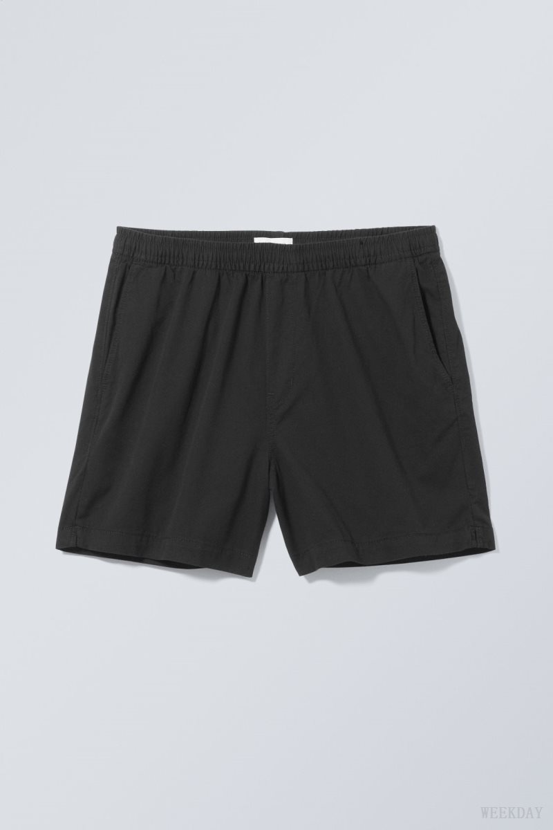 Black Weekday Alex Relaxed Shorts | IJDY0494