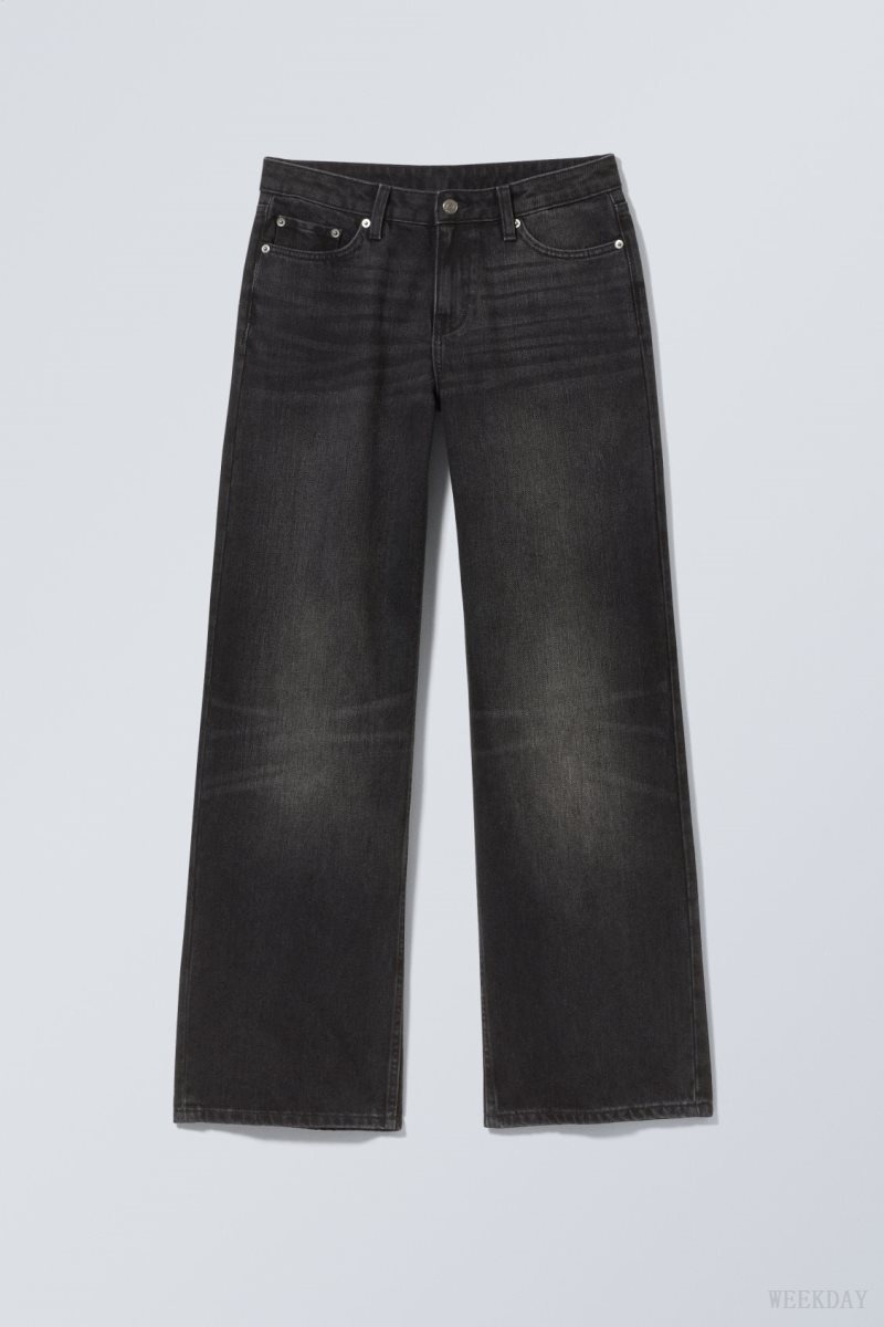 Black Weekday Ample Low Loose Jeans | AIKD3664