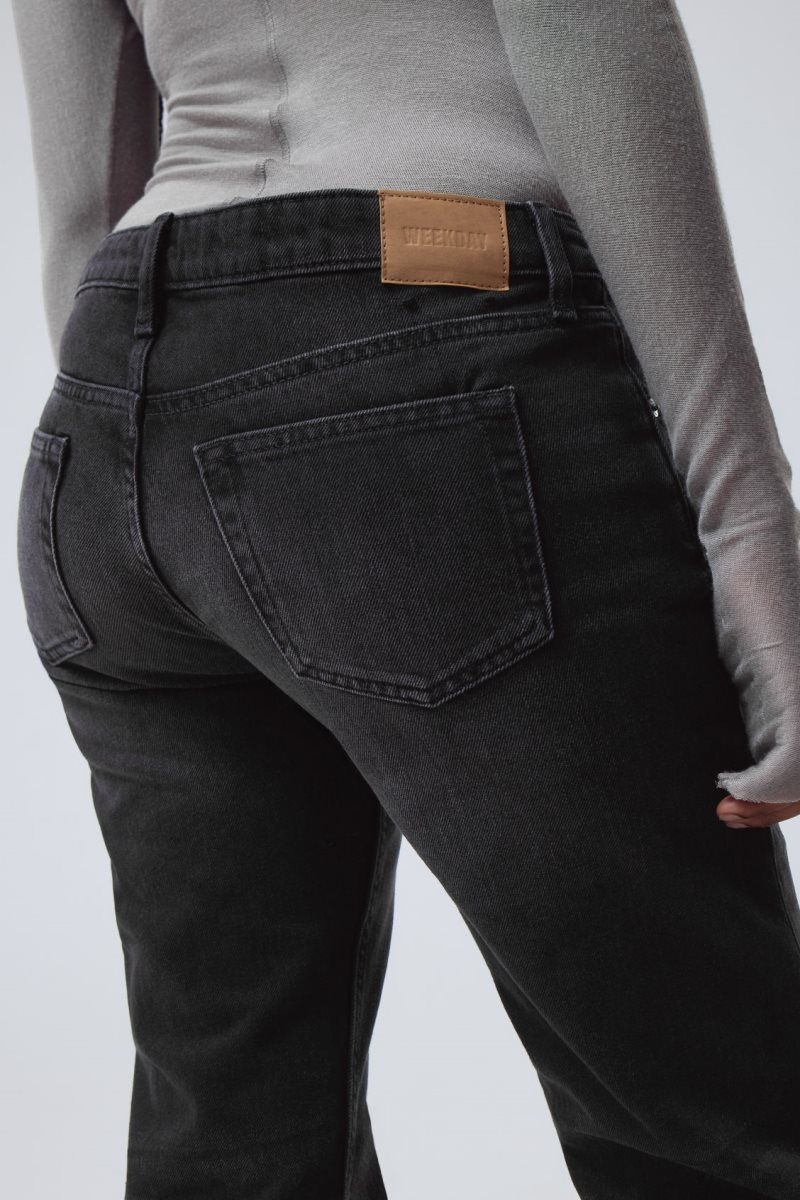 Black Weekday Arrow Low Straight Jeans | ZPVK5190