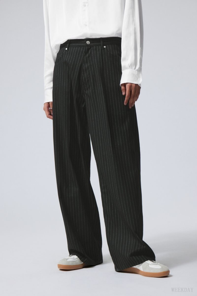 Black Weekday Astro Baggy Suit Trousers | XYKV0772