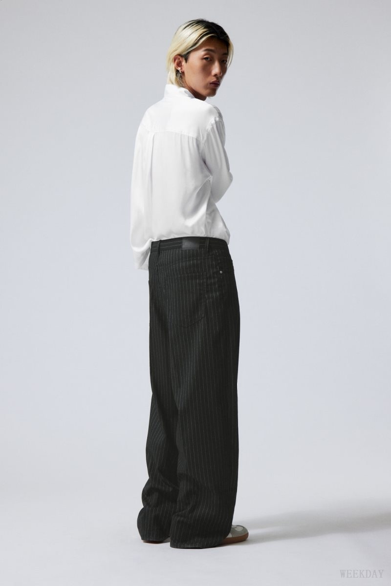 Black Weekday Astro Baggy Suit Trousers | XYKV0772