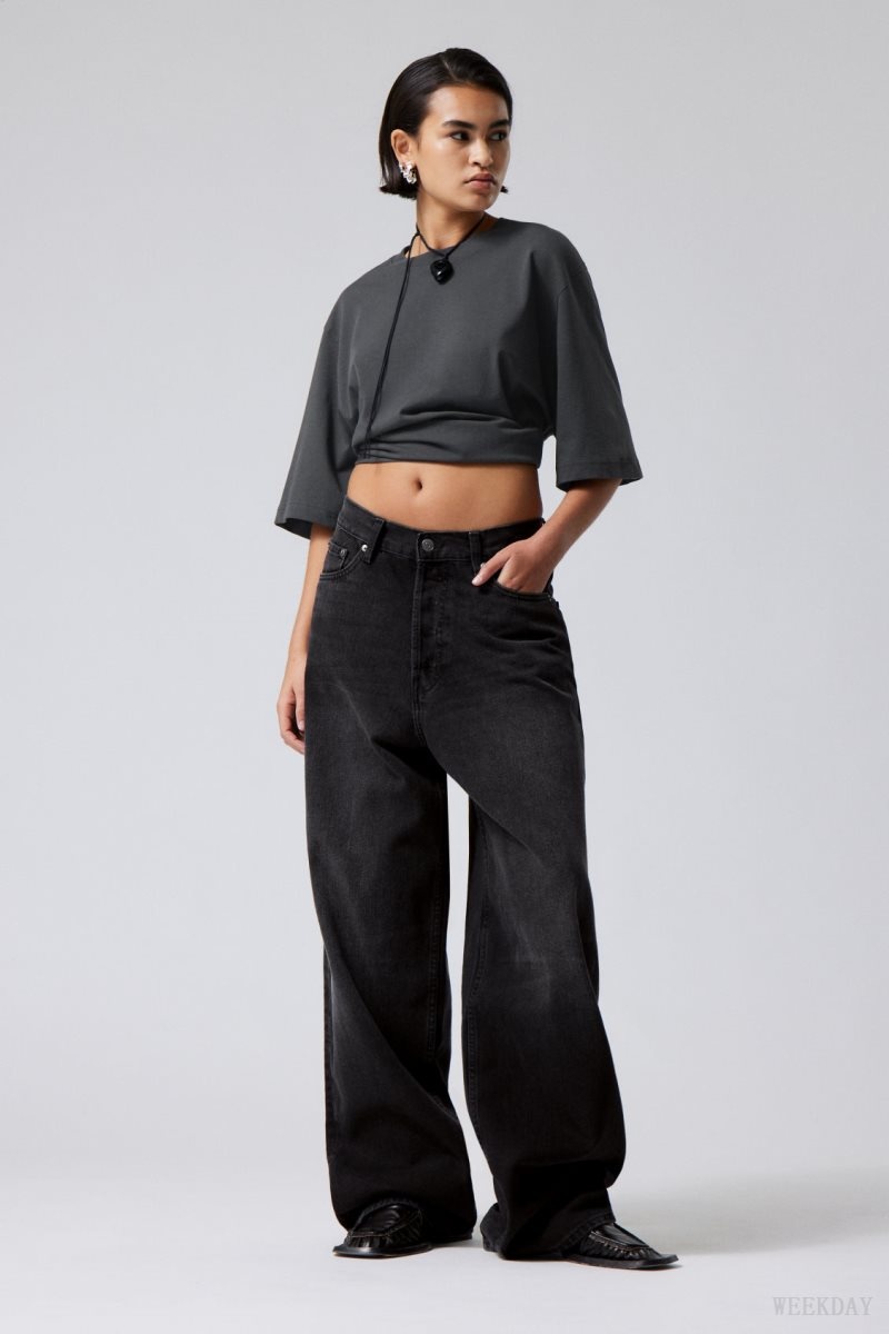 Black Weekday Astro Loose Baggy Jeans | HWRF7878