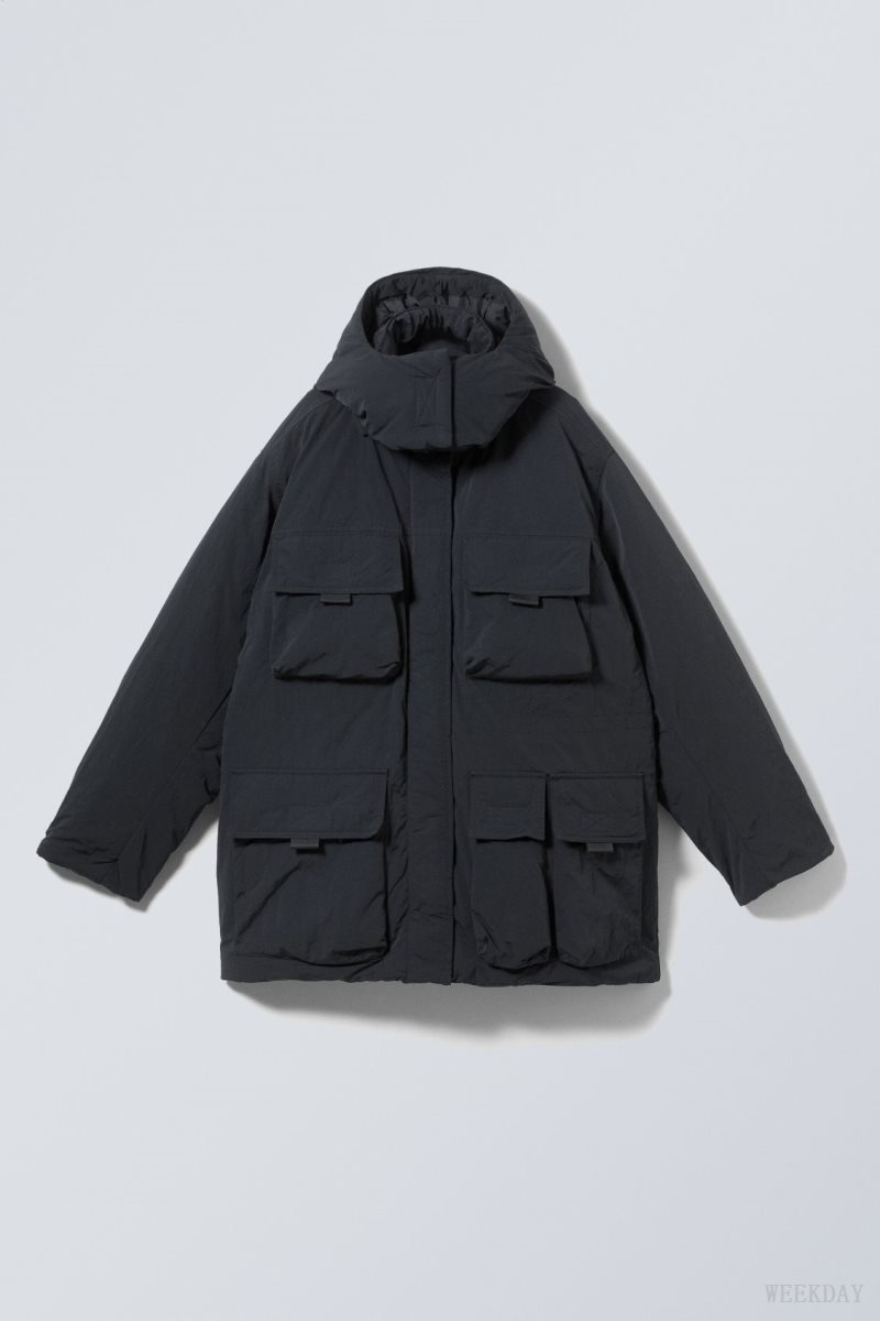 Black Weekday Attila Padded Parka | NXHG7805