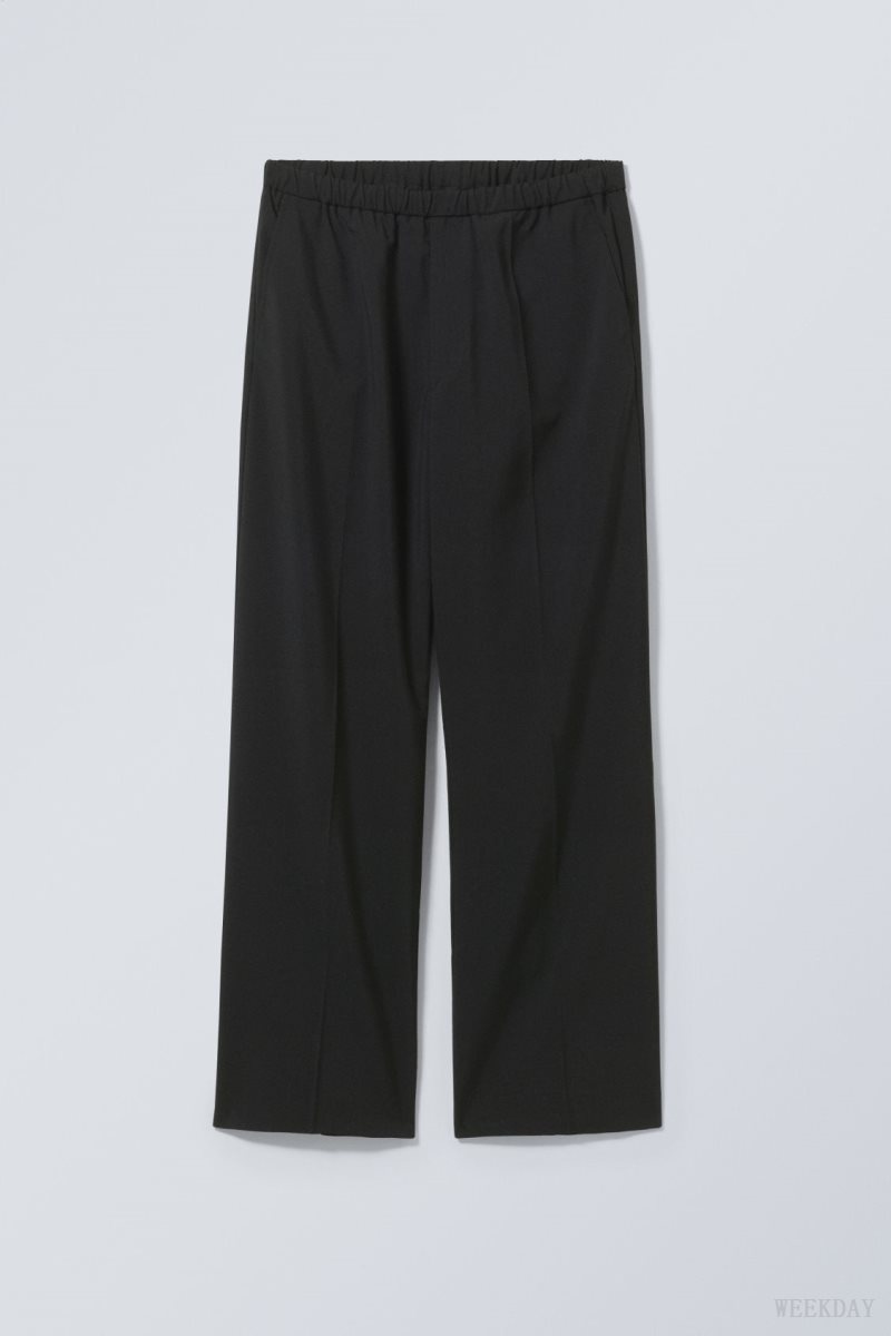 Black Weekday Axel Relaxed Suit Trousers | WIYO8403