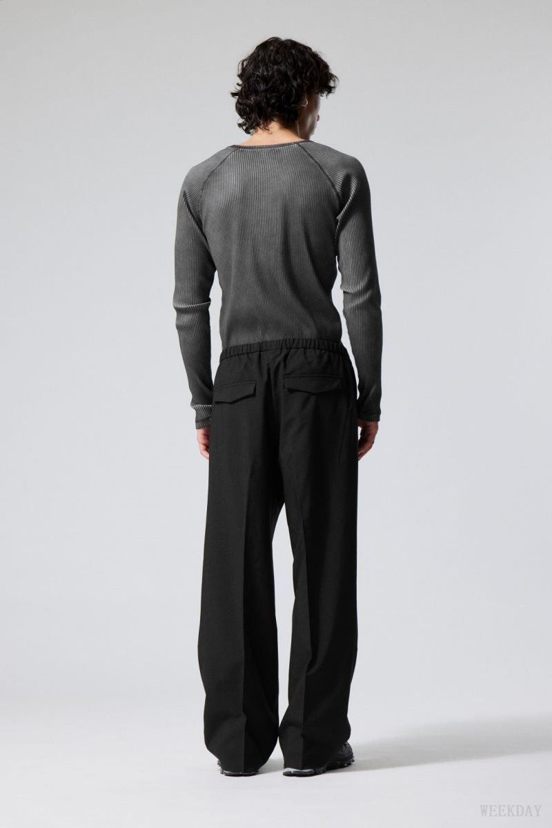 Black Weekday Axel Relaxed Suit Trousers | WIYO8403