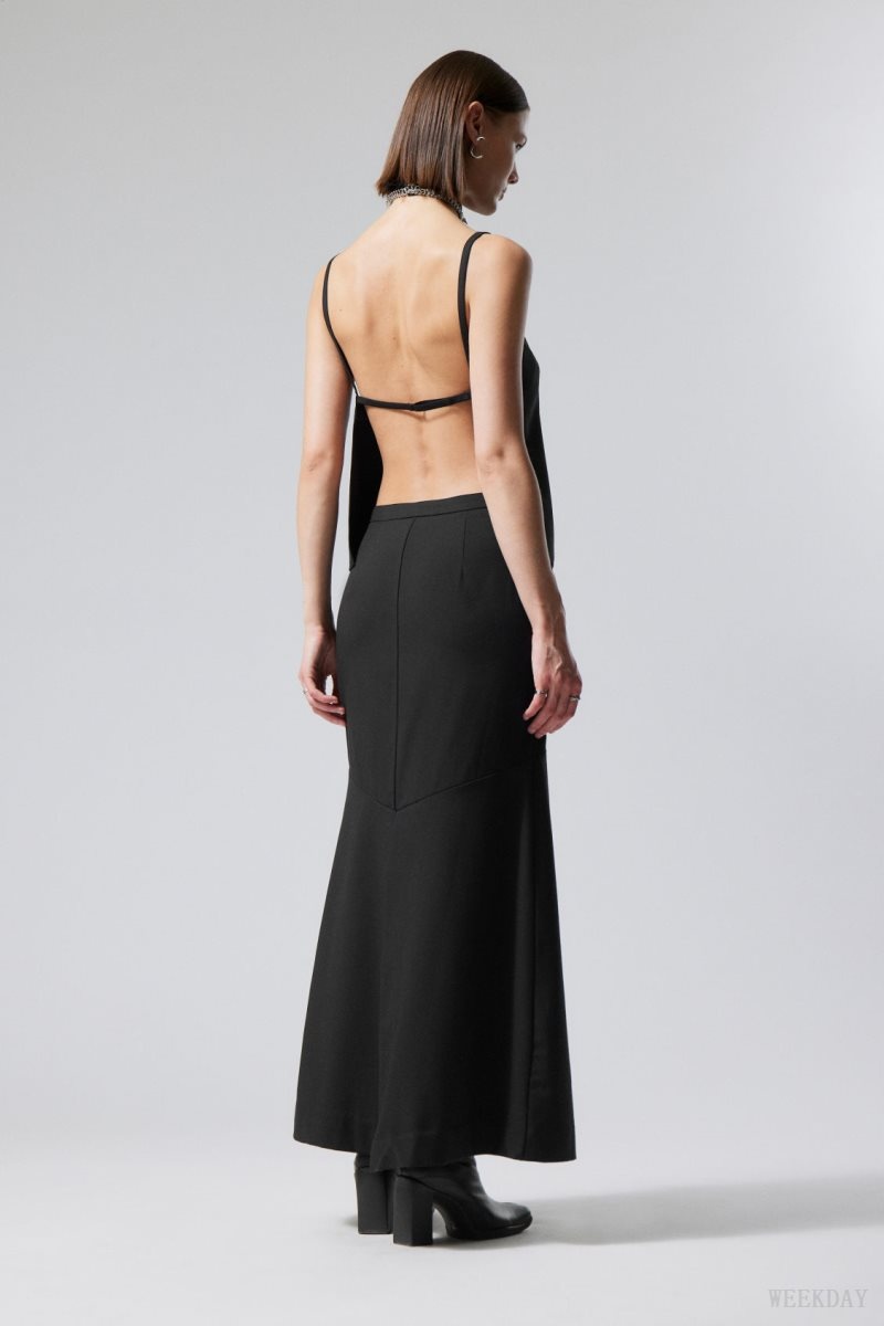 Black Weekday Base Long Skirt | PHNB8848