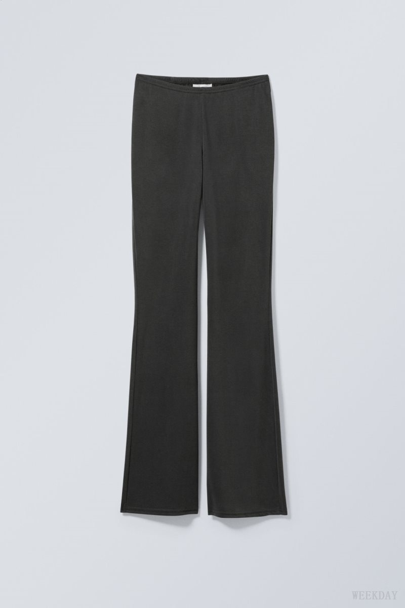 Black Weekday Bea Jersey Trousers | OMQL1998