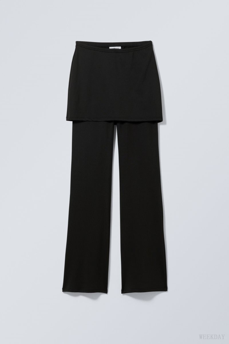 Black Weekday Bella Skirt Trousers | WRCC5922