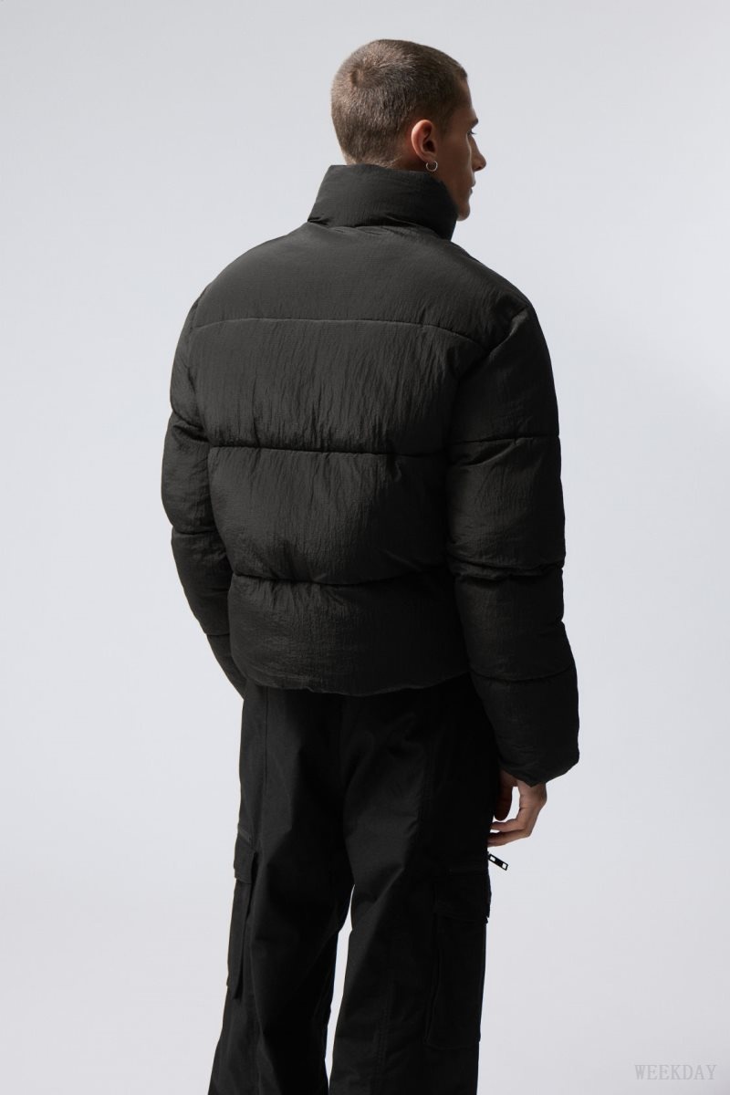 Black Weekday Ben Ripstop Puffer Jacket | AMAX5912