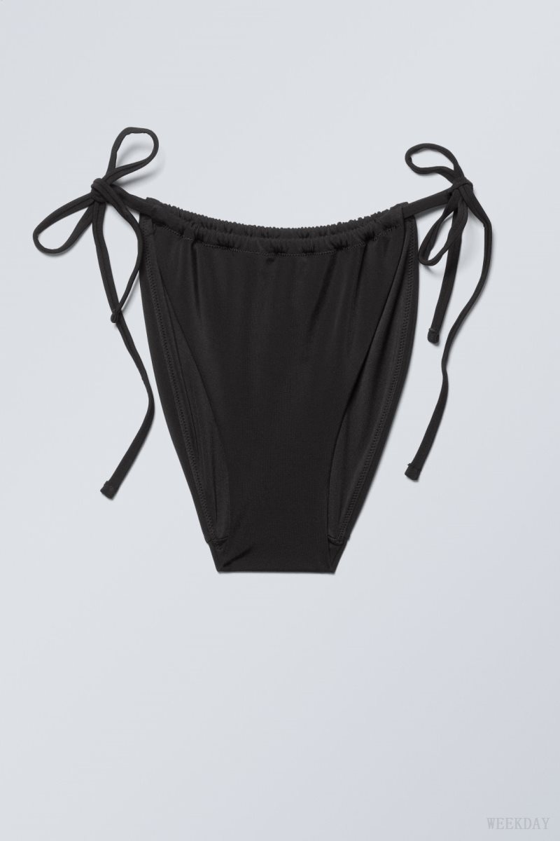 Black Weekday Breeze String Bikini Bottoms | KYSZ4810