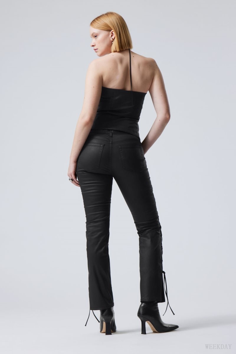 Black Weekday Cassidy Lace Up Trouser | QWAF3820