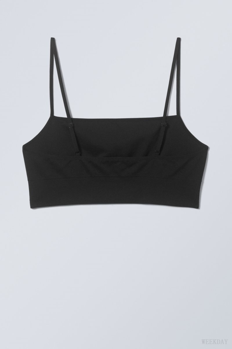 Black Weekday Cat Soft Bralette Bralette | LMPU2653