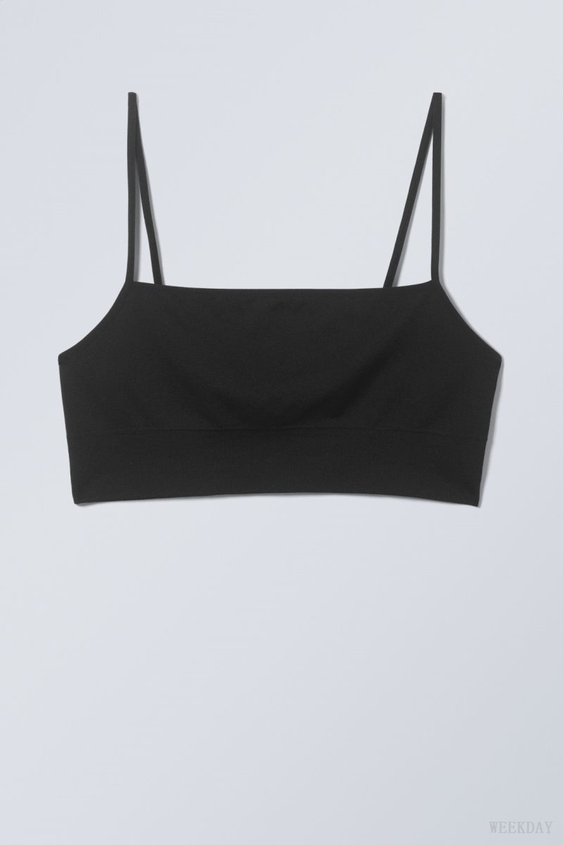 Black Weekday Cat Soft Bralette Bralette | LMPU2653