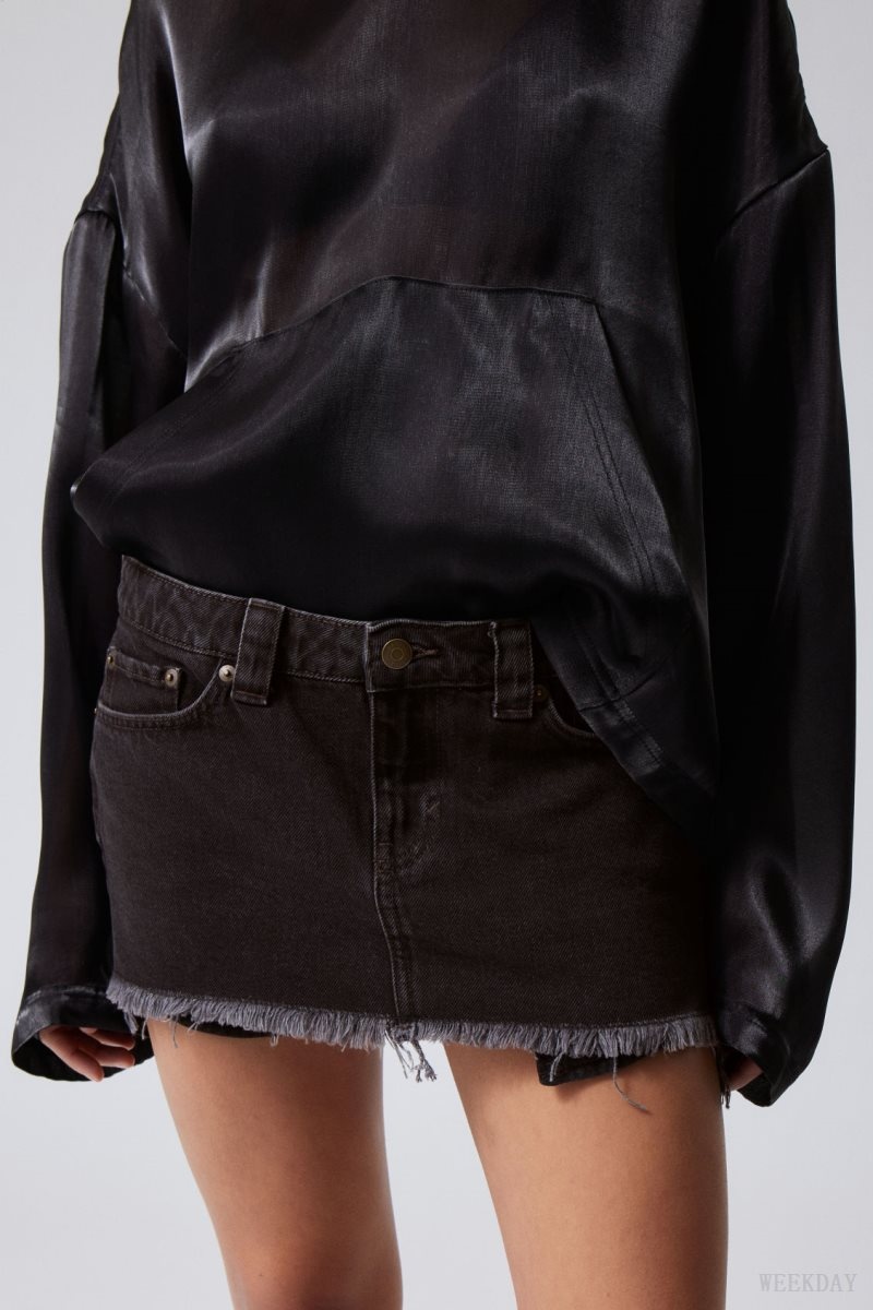 Black Weekday Ceinture Denim Mini Skirt | IJPY6305