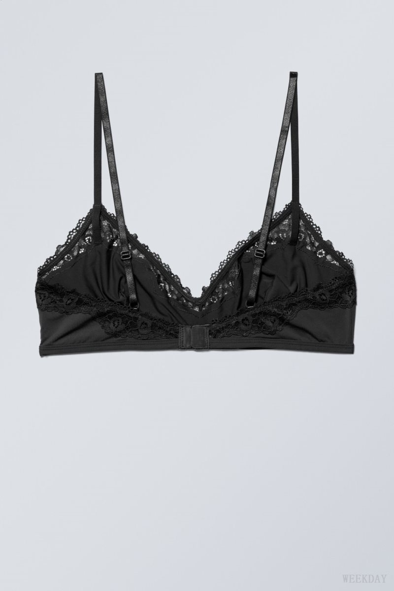 Black Weekday Cleo triangle bralette Bralette | BOJP7778