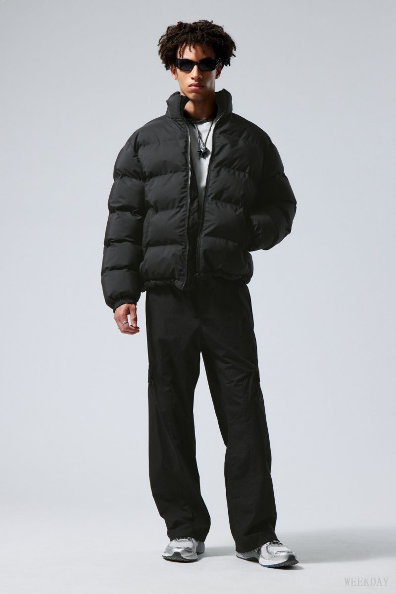 Black Weekday Cole Puffer Jacket | IOZH8553