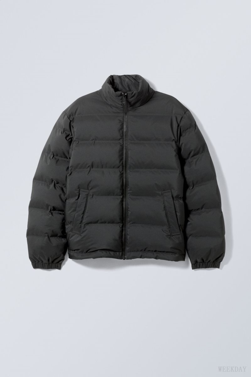 Black Weekday Cole Puffer Jacket | IOZH8553