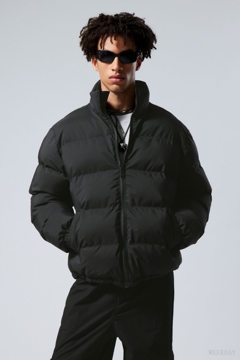 Black Weekday Cole Puffer Jacket | IOZH8553