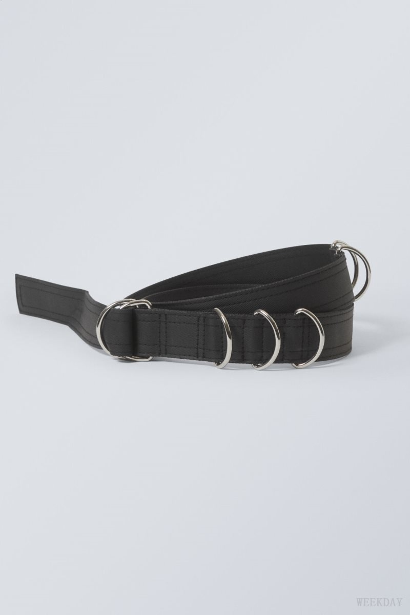 Black Weekday D-Ring Belt | NANZ1897