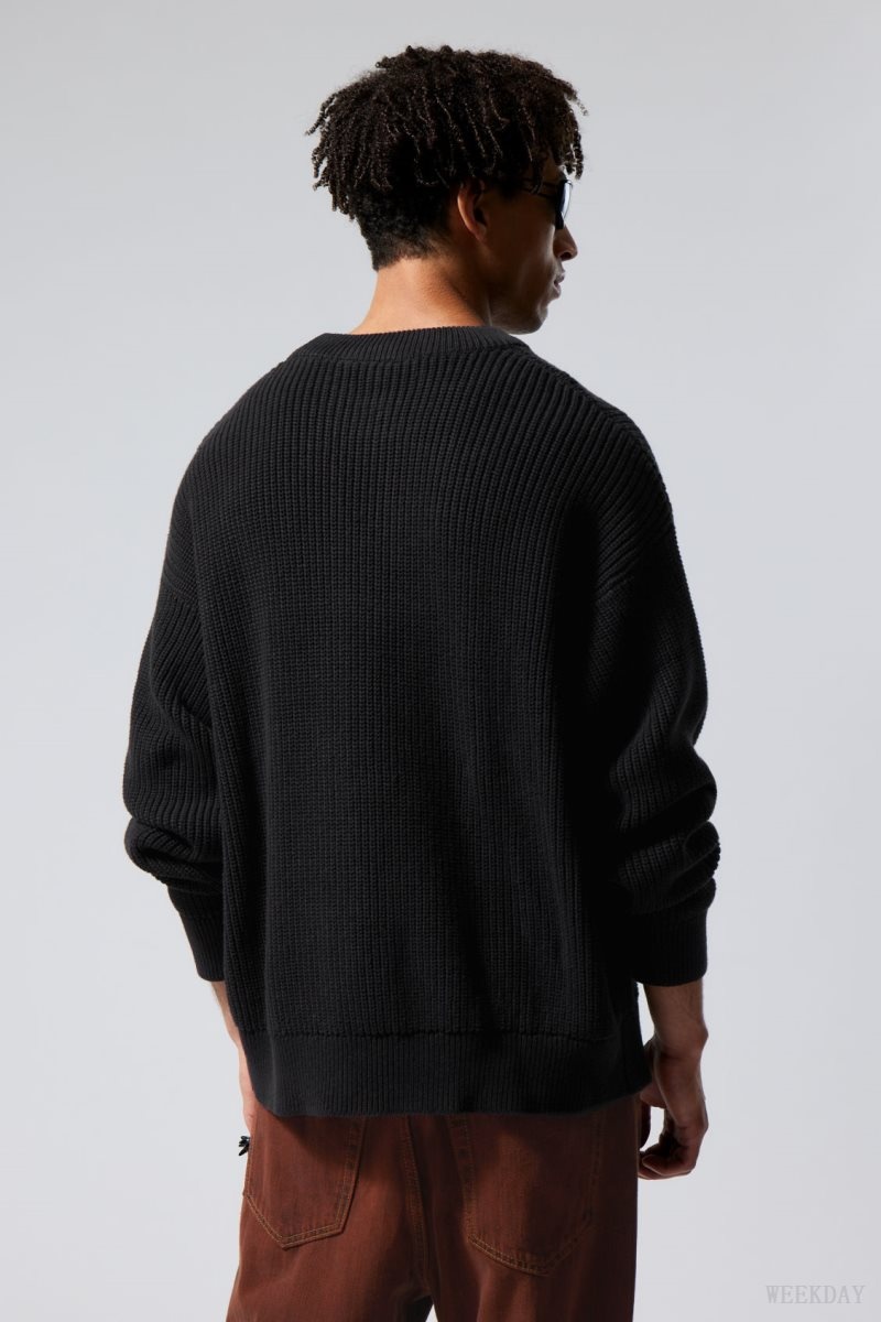 Black Weekday Daniel Regular Sweatshirt | QHXD6372