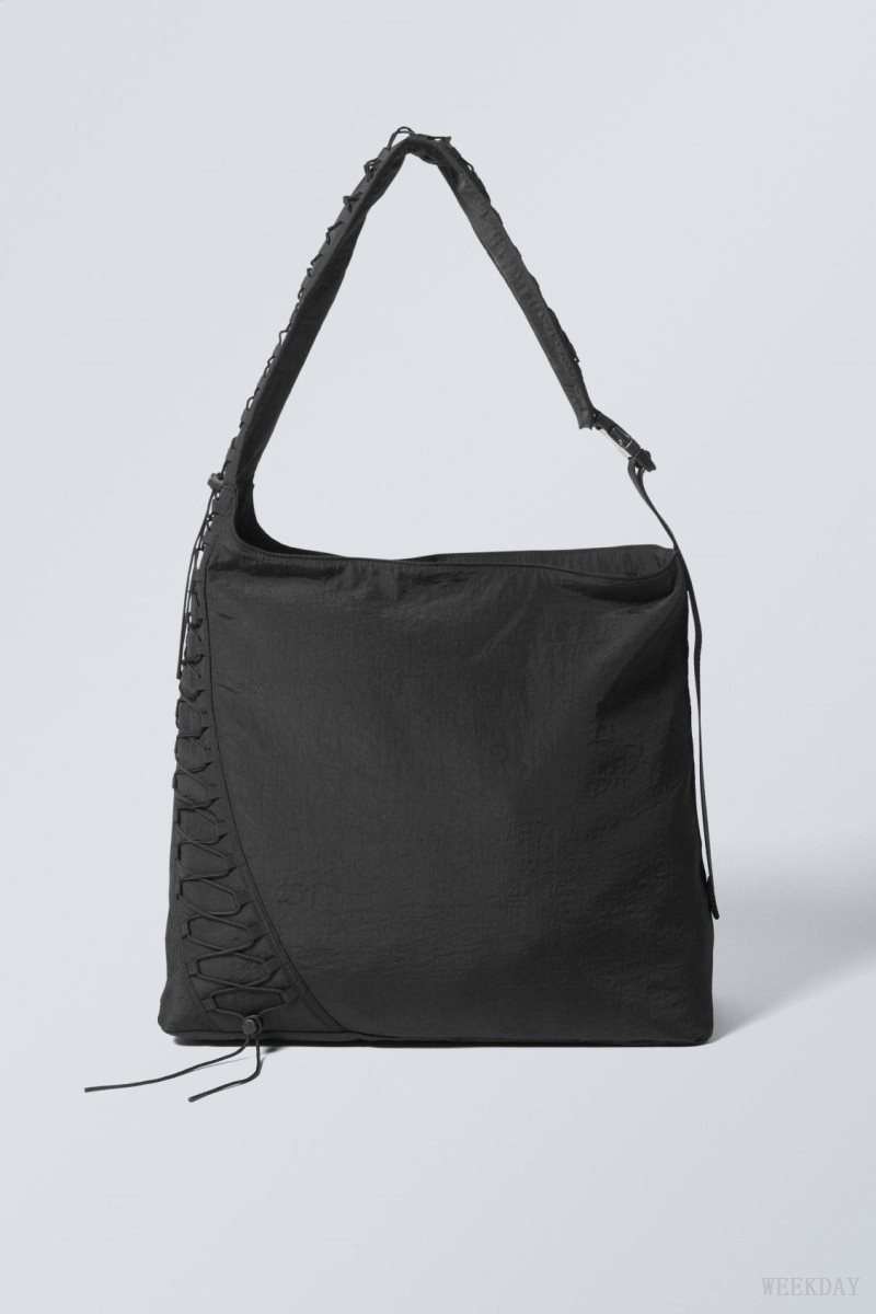 Black Weekday Dawa Drawstring Shoulder Bag | WQOR3864