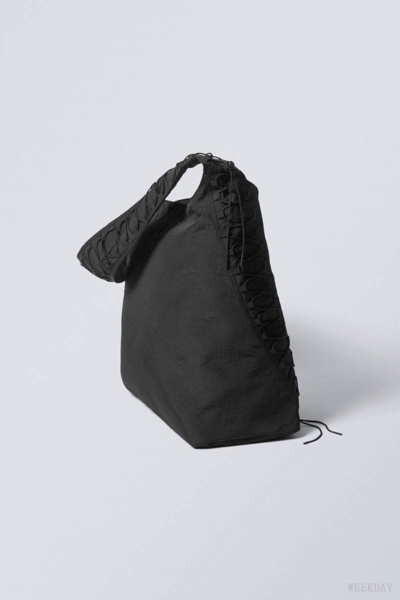 Black Weekday Dawa Drawstring Shoulder Bag | WQOR3864