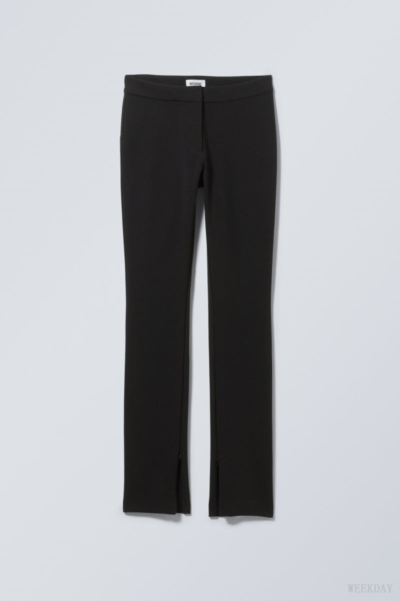 Black Weekday Dessa slim Trousers | NFMK2553