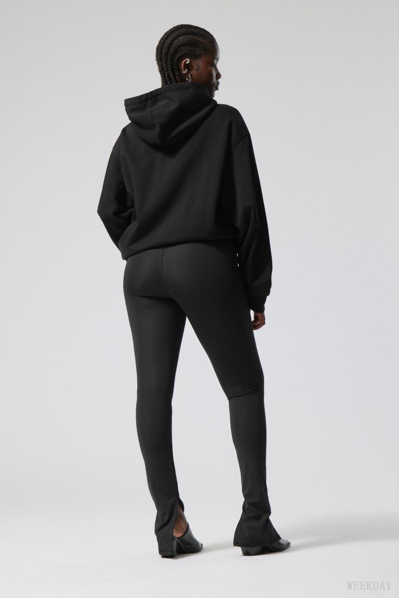 Black Weekday Drew Zip Tights | SXUN5233