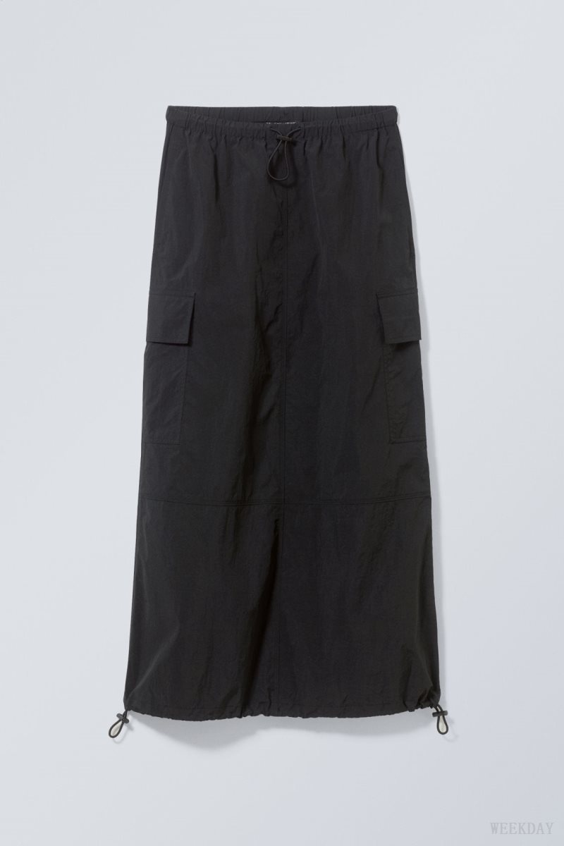 Black Weekday Edge Cargo Skirt | NWCY5052