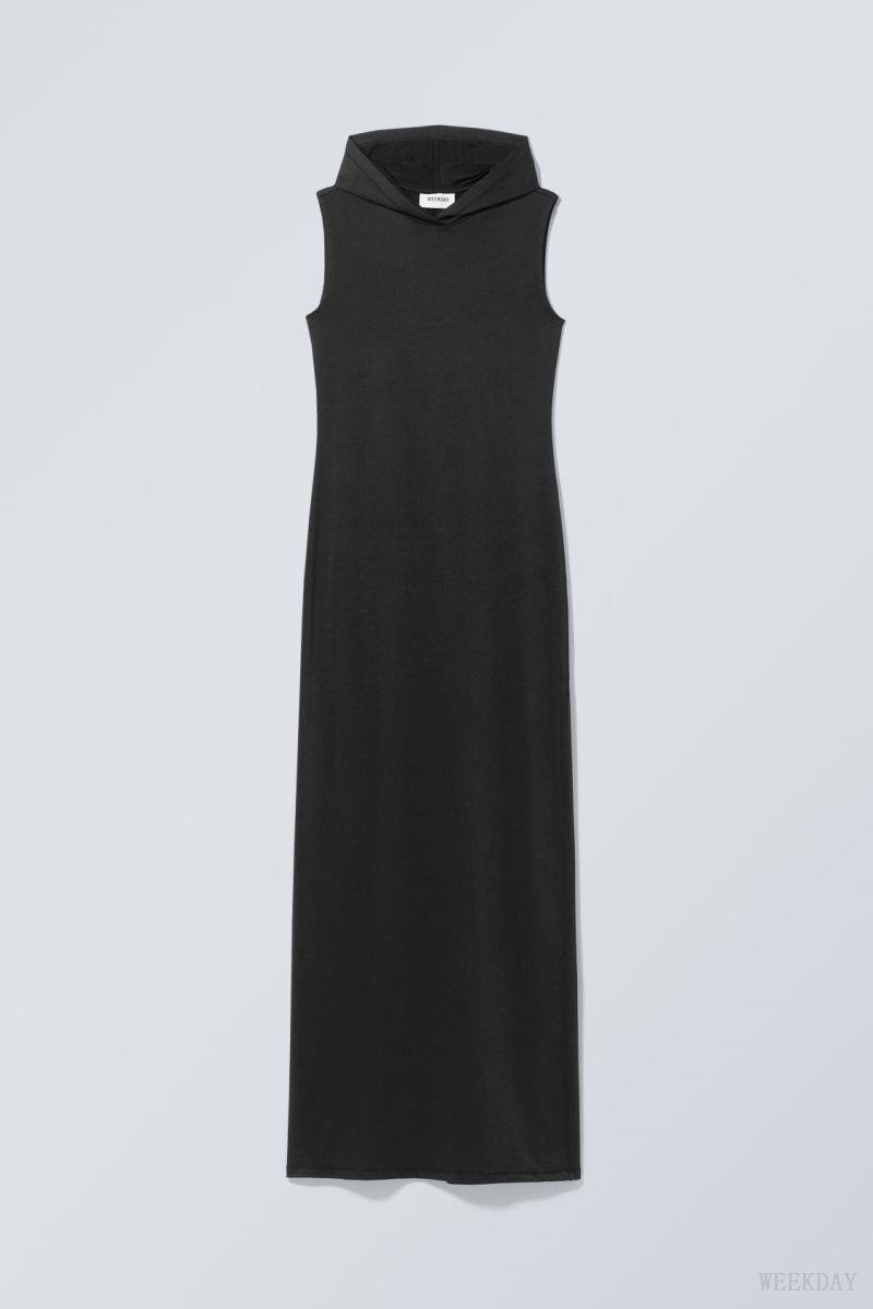 Black Weekday Emily Hooded Tank Dress | PVKY4263