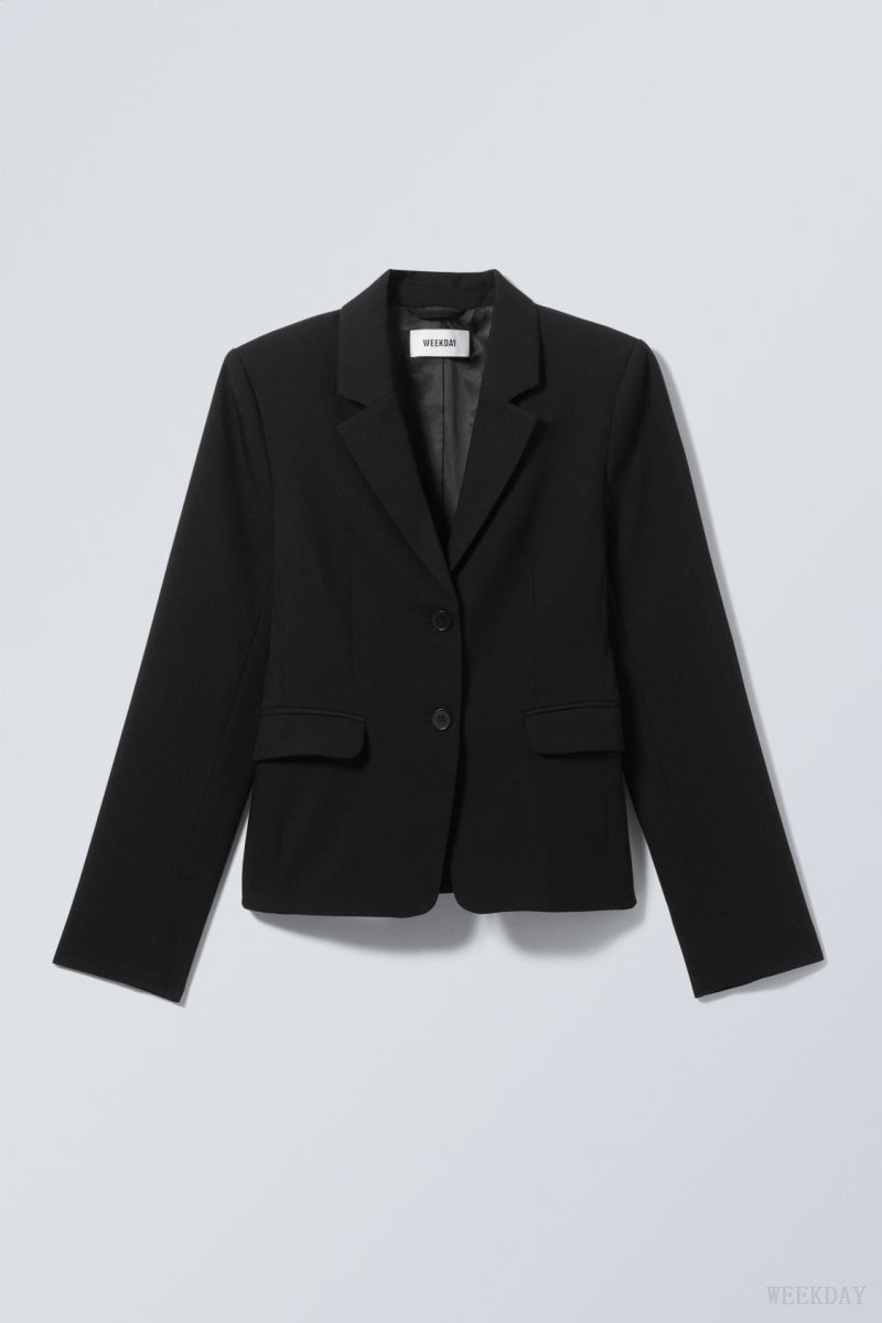 Black Weekday Esma Fitted Blazer | ZWMH6503