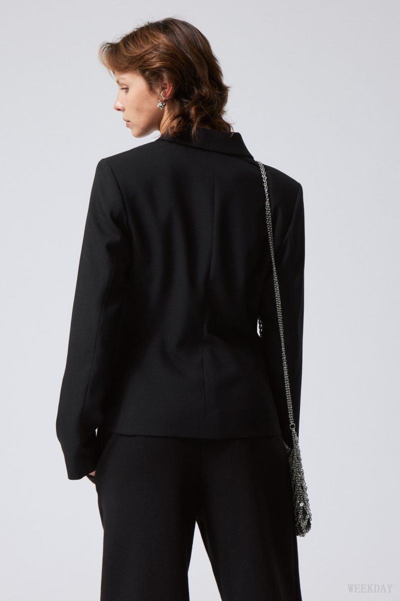 Black Weekday Esma Fitted Blazer | ZWMH6503