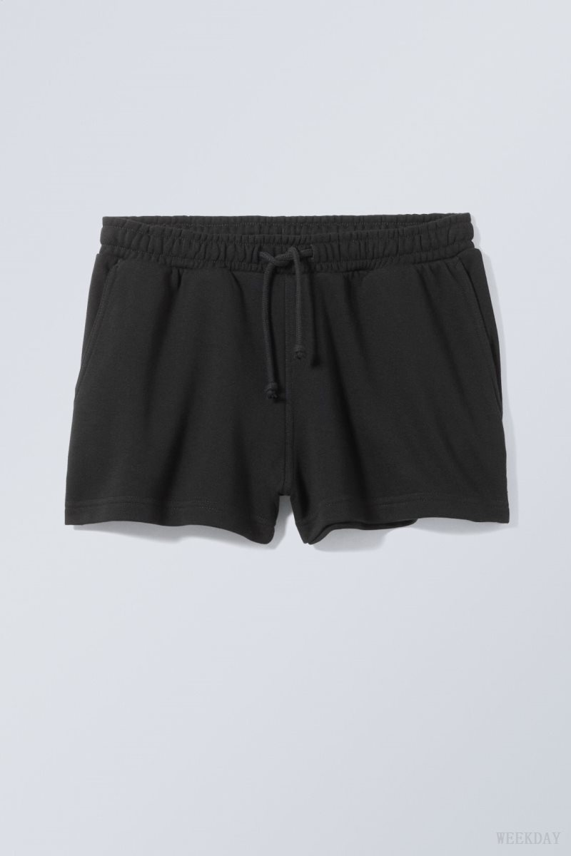 Black Weekday Essence Standard Sweatshorts | LWPH2646