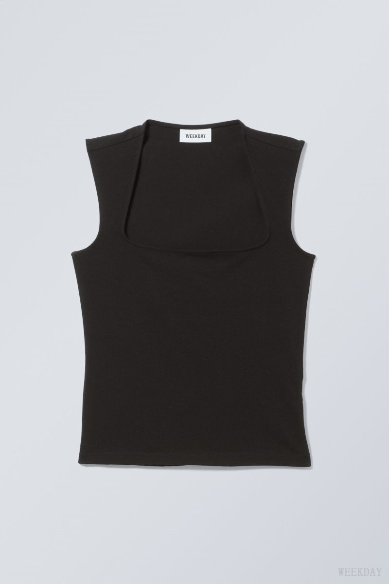 Black Weekday Esti Tank Top | OSPF4880