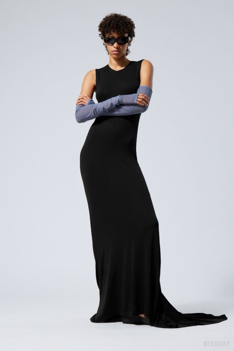 Black Weekday Eva Maxi Dress | RPFU9646