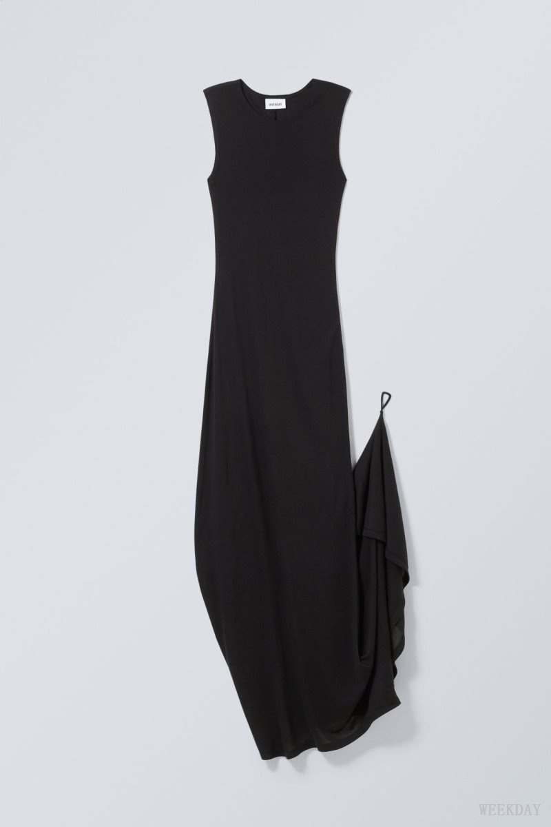 Black Weekday Eva Maxi Dress | RPFU9646