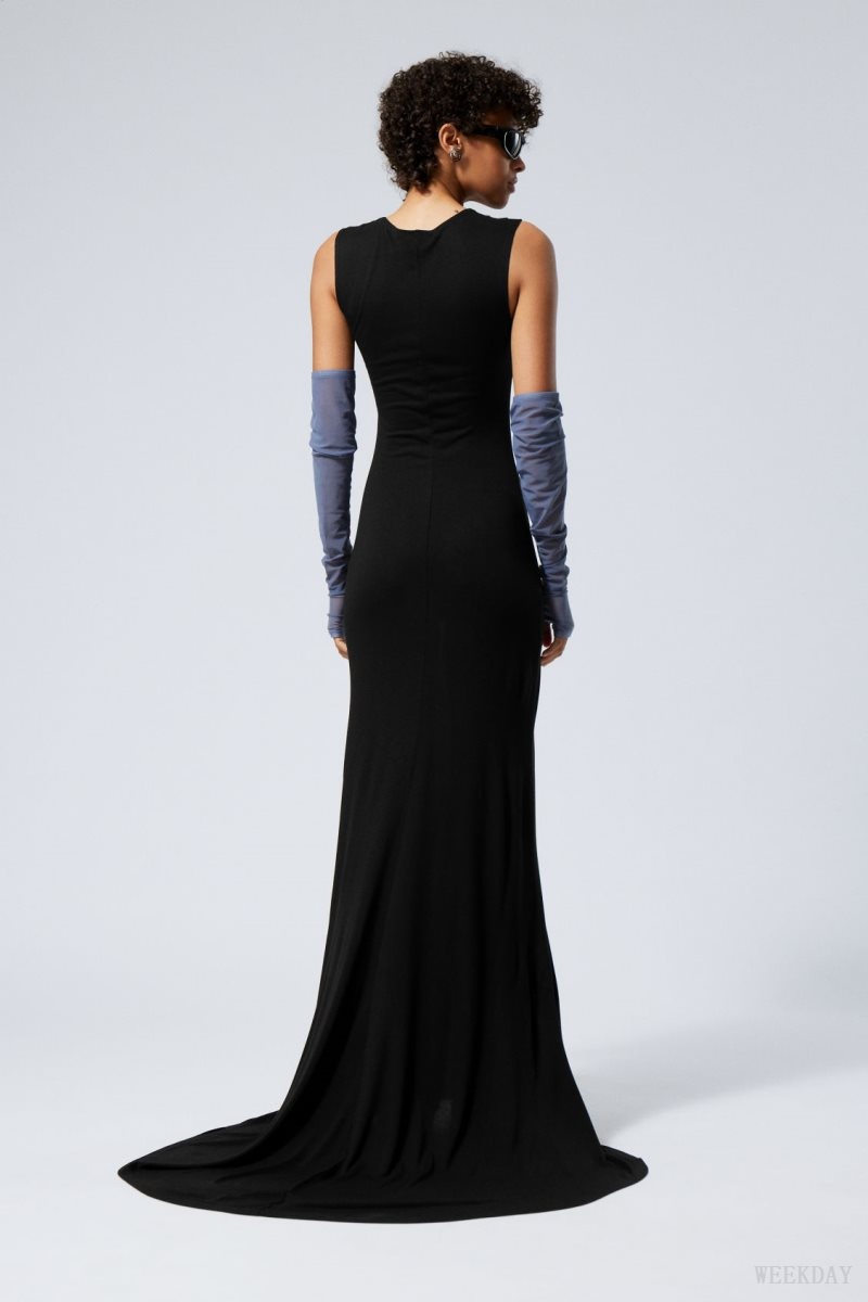 Black Weekday Eva Maxi Dress | RPFU9646