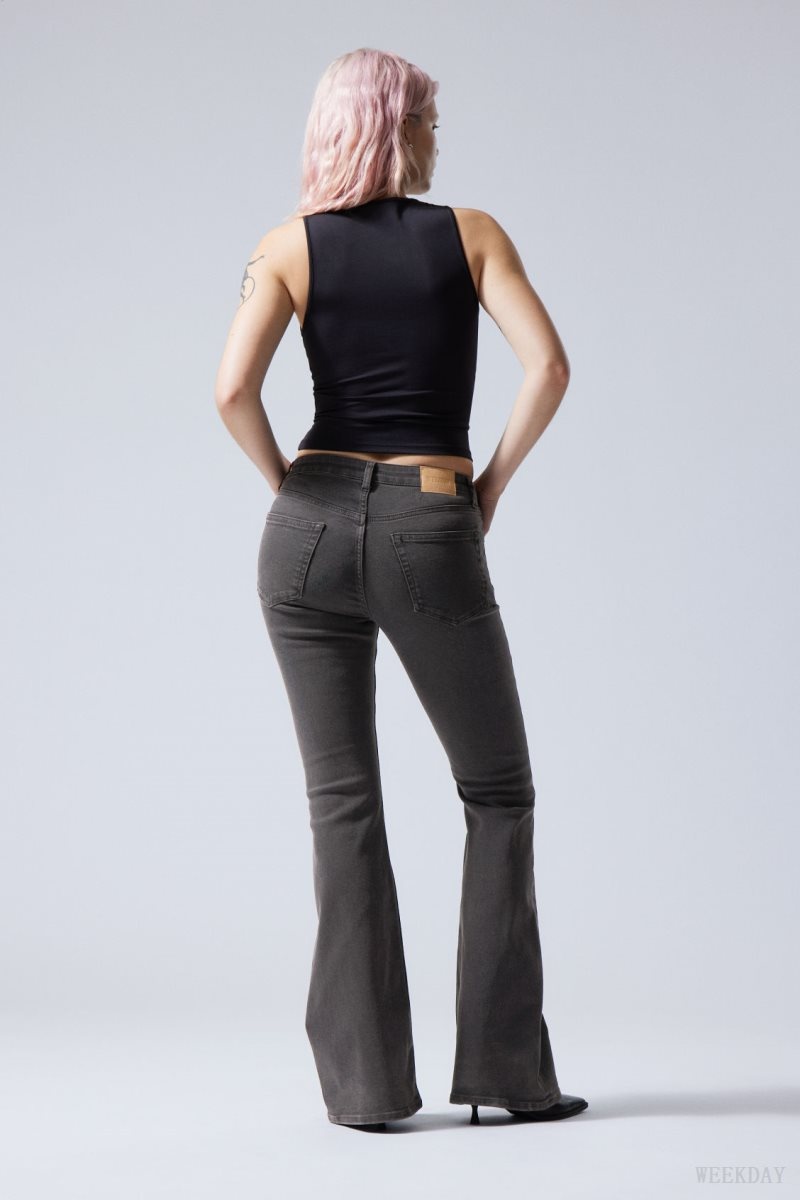 Black Weekday Flame Low Flared Jeans | WMFJ6429