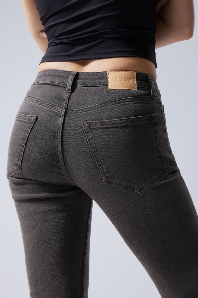 Black Weekday Flame Low Flared Jeans | WMFJ6429