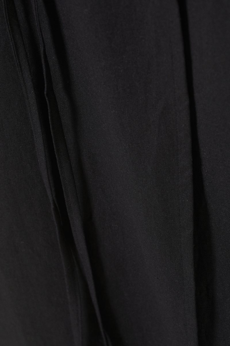 Black Weekday Fold Linen Mix Long Skirt | SGHR5819