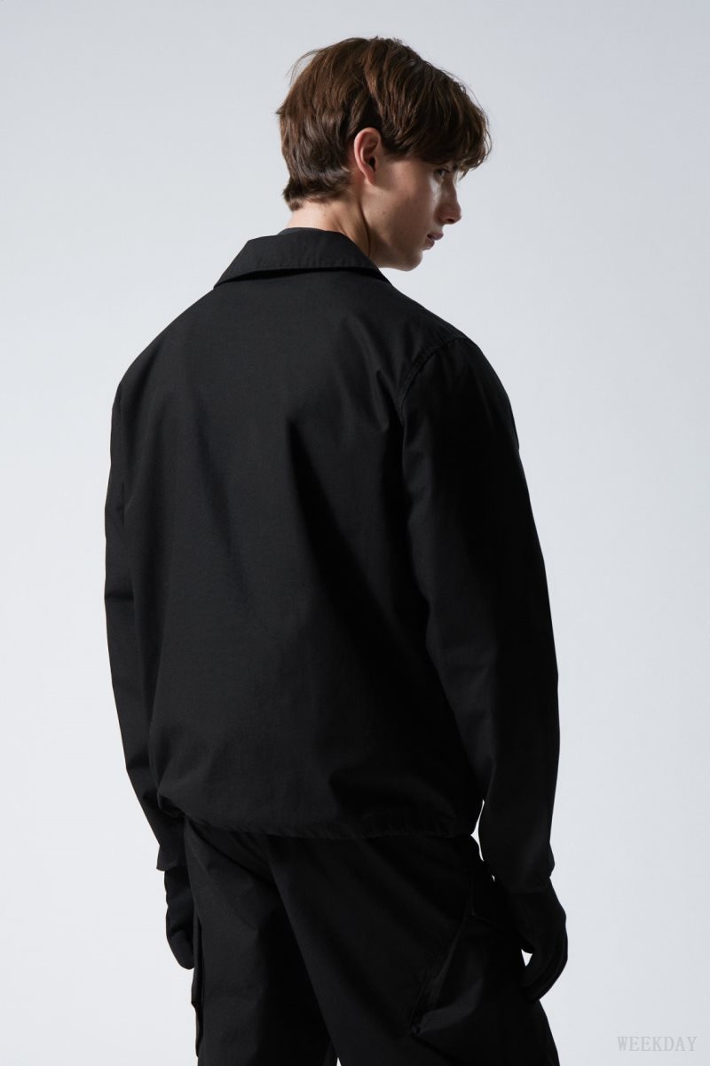 Black Weekday Frank Cargo Pocket Jacket | OYLG8607