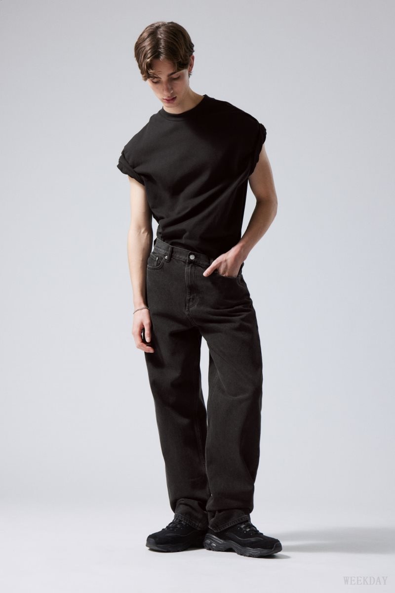 Black Weekday Galaxy Loose Straight Jeans | ZIPE6263